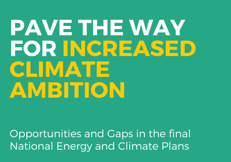 Pave the way for increased climate ambition 